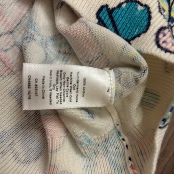 Talbots White with Multicolour Bows 3/4 Sleeve Cardigan Size 3X - Picture 4 of 6